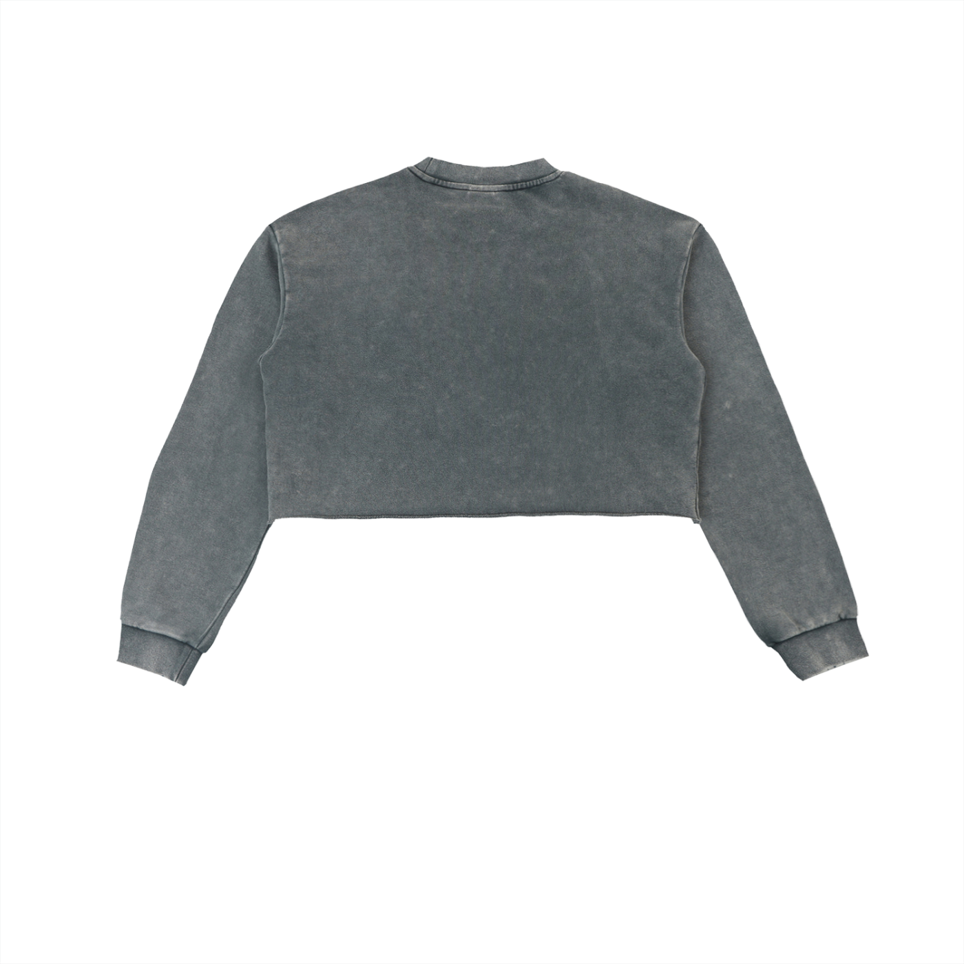 FMR GRL Snow Washed Raw Edge Cropped Sweatshirt