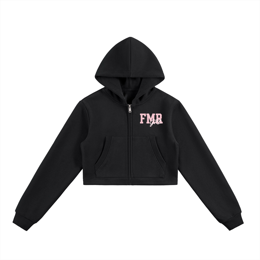 FMR GRL Essential Cropped Zip-Up Hoodie