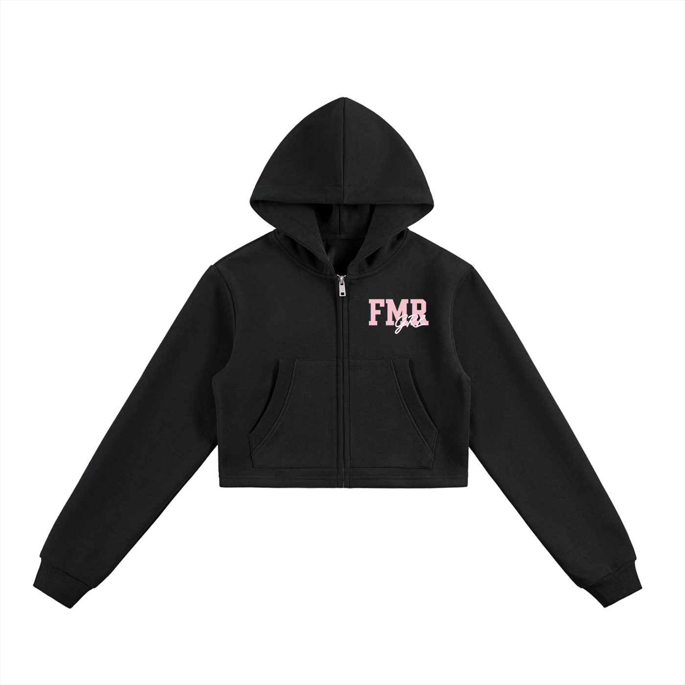 FMR GRL Essential Cropped Zip-Up Hoodie