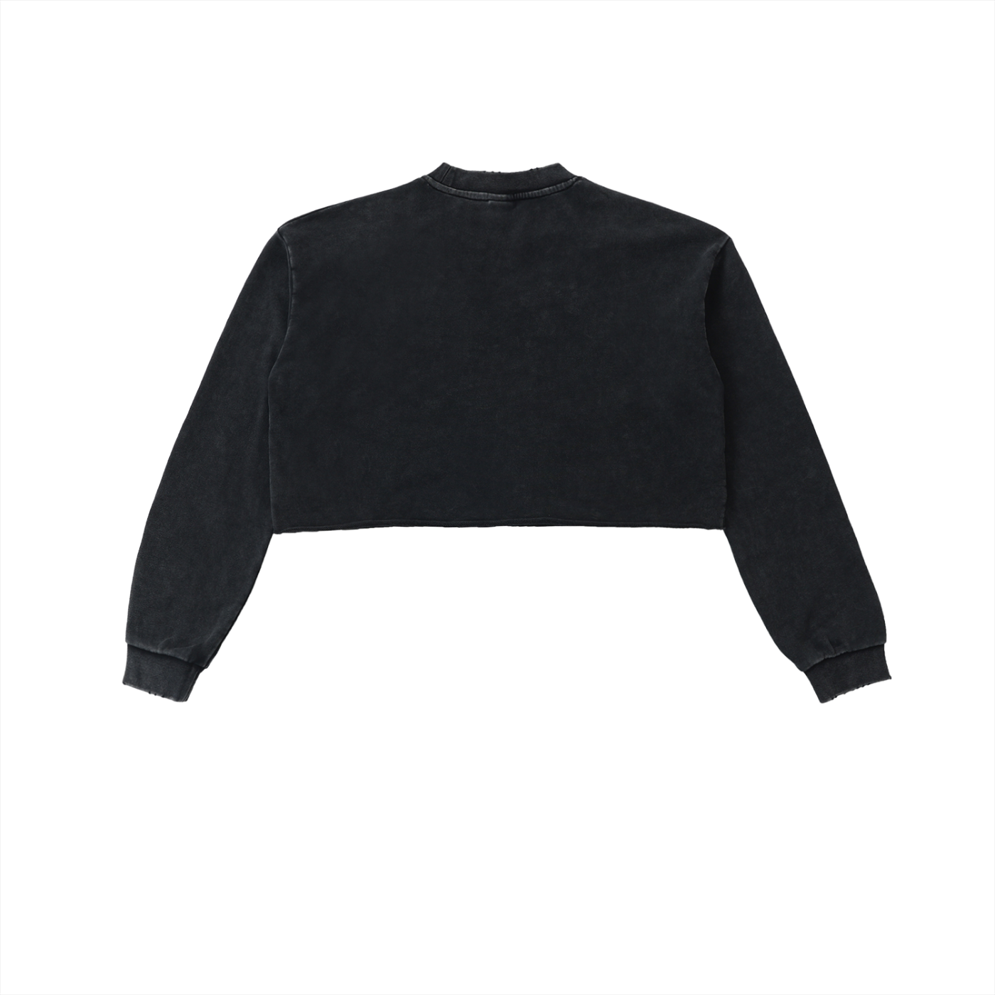 FMR GRL Snow Washed Raw Edge Cropped Sweatshirt