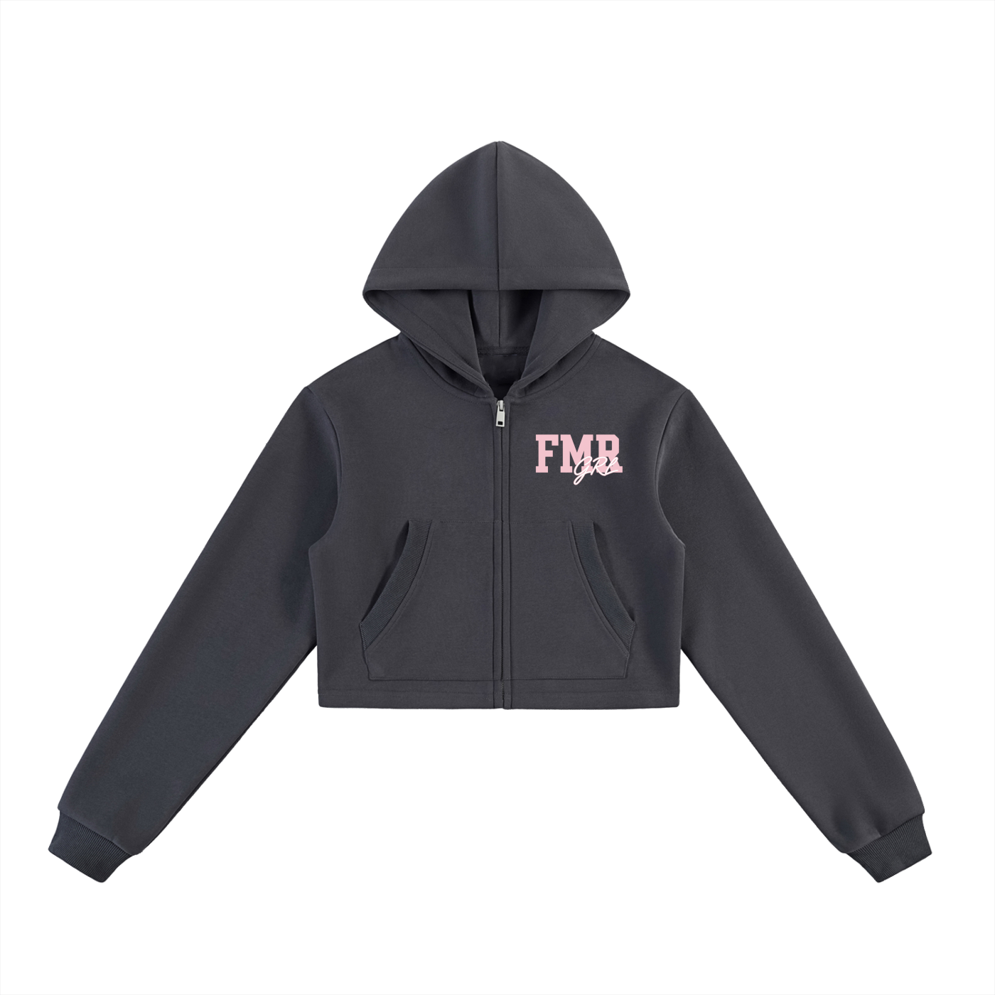 FMR GRL Essential Cropped Zip-Up Hoodie